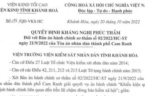 Tòa án TP Cam Ranh phải hủy bản án vì vi phạm luật tố tụng