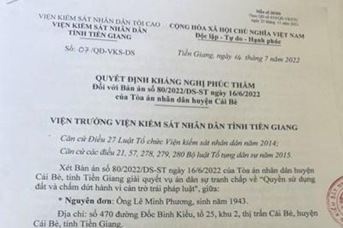 Tòa thu thập chứng cứ chưa toàn diện, Viện kiểm sát kháng nghị