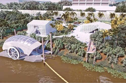 Panama phát minh thiết bị dọn rác trôi nổi trên sông