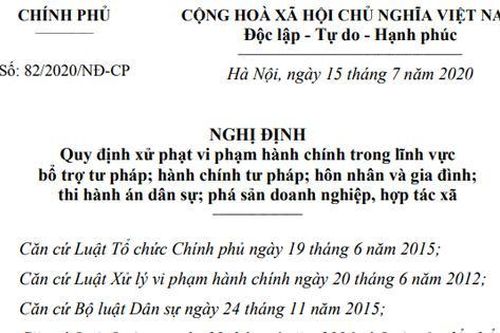 Đề xuất sửa quy định xử phạt vi phạm hành chính lĩnh vực tư pháp