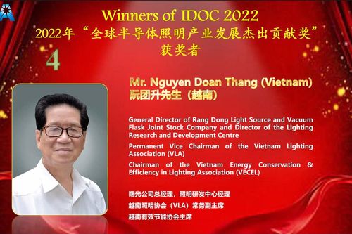 Tổng Giám đốc Rạng Đông nhận giải thưởng cao quý của ngành chiếu sáng rắn toàn cầu