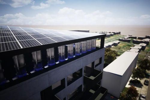 Hệ thống tích hợp công nghệ điện gió và điện mặt trời cung cấp năng lượng cho các tòa nhà