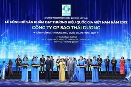 Sao Thái Dương được vinh danh tại lễ công bố Thương hiệu quốc gia 2022