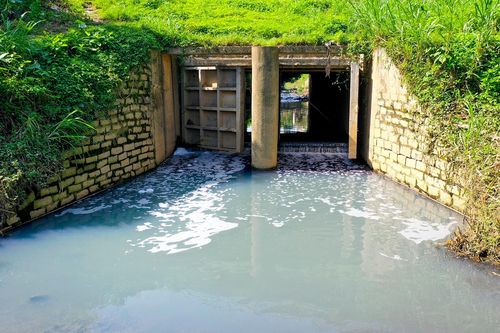 Nước thải ồ ạt chảy ra sông Trà Khúc