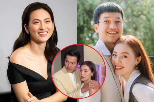 Quang Tuấn ôm chặt bà xã, tinh tế đưa áo cho Phương Anh Đào che chắn ngay tại sự kiện
