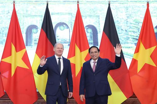 Thủ tướng Phạm Minh Chính chủ trì lễ đón chính thức Thủ tướng Đức Olaf Scholz