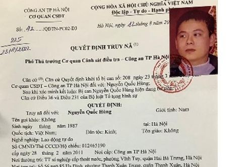 Truy nã đối tượng Nguyễn Quốc Hùng về tội 'Giết người'