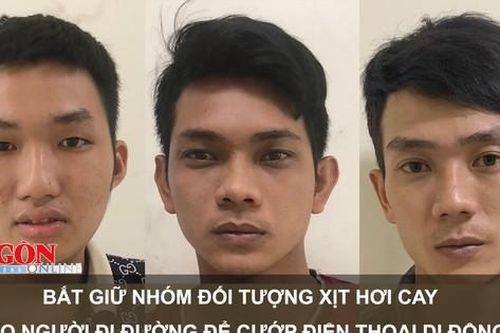 Bắt giữ nhóm đối tượng xịt hơi cay vào người đi đường để cướp điện thoại di động