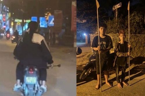 Thiếu nữ vác dao phóng lợn đi đánh nhau, chưa kịp gặp đối thủ thì gặp công an