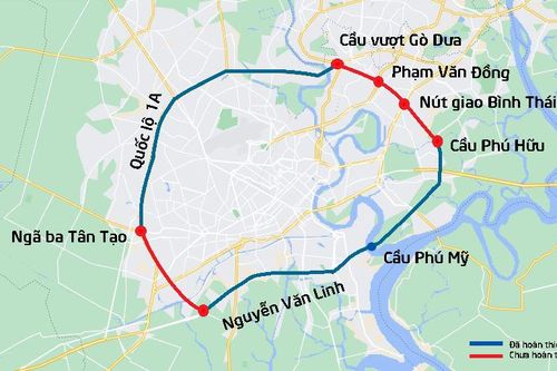 Đề xuất 17.000 tỷ đồng làm 2 dự án khép kín đường Vành đai 2 TP HCM