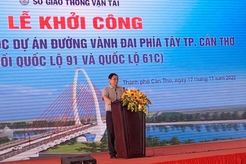 Thủ tướng Phạm Minh Chính dự lễ khởi công các gói thầu thuộc dự án vành đai phía tây thành phố Cần Thơ