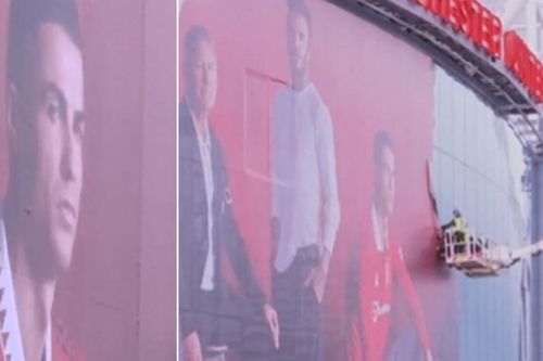 Vì sao Man United gỡ hình Ronaldo ở ngoài sân Old Trafford?