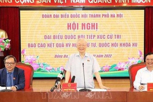 Tổng Bí thư tiếp xúc cử tri Hà Nội sau kỳ họp thứ 4, Quốc hội khóa XV