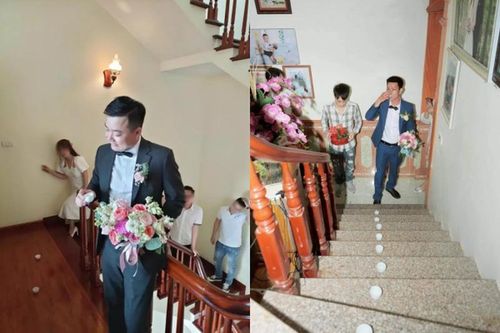 Thử thách đón dâu khiến các chú rể Việt 'chỉ biết khóc'