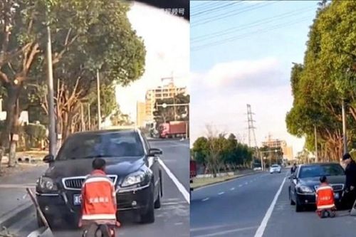 Cặp đôi bắt nam lao công quỳ gối trước đầu xe vì làm bẩn 'xế sang' gây phẫn nộ