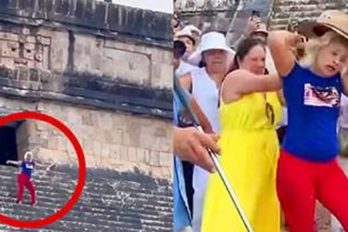 Nữ du khách bị phản ứng dữ dội vì nhảy múa lố lăng trên kim tự tháp