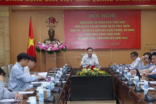 Điểm cầu Bộ Y tế kết nối hội nghị quán triệt, triển khai Nghị quyết của Bộ Chính trị về phát triển vùng đồng bằng sông Hồng