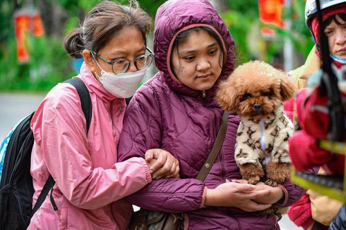 Người Hà Nội áo ấm bịt kín ra đường trong gió lạnh