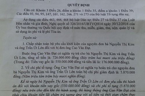 Cà Mau: Tòa buộc Phó Chủ tịch xã trả hơn 700 triệu đồng tiền 'cầm cố nhà và đất' cho dân
