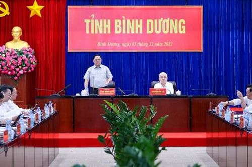 Thủ tướng Phạm Minh Chính làm việc với Ban Thường vụ Tỉnh ủy Bình Dương