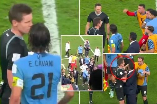 Uruguay vây trọng tài, đập màn hình VAR vì bị loại World Cup 2022