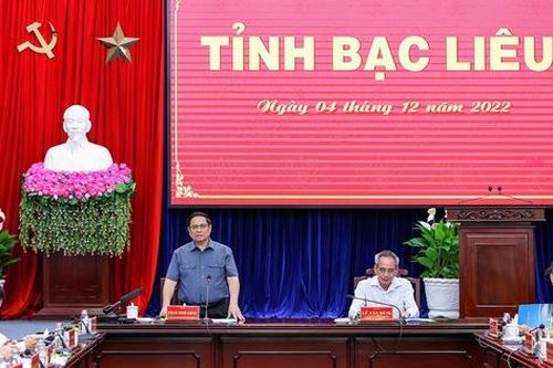 Thủ tướng Phạm Minh Chính làm việc với Ban Thường vụ Tỉnh ủy Bạc Liêu