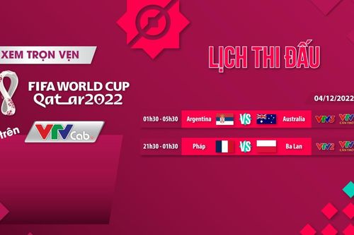 Lịch thi đấu World Cup 2022 hôm nay 4/12