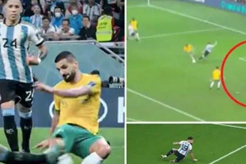 Lisandro Martinez có pha tắc bóng khó tin ở trận gặp Australia
