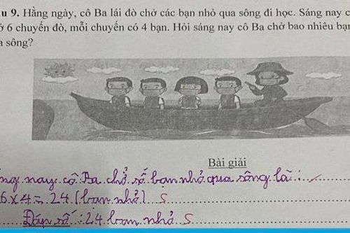 Bài Toán tiểu học 6 x 4 = 24 ở Bình Dương bị chấm sai khiến phụ huynh tranh cãi