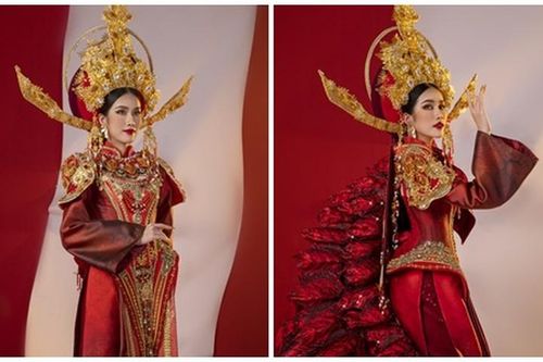 Quốc phục ấn tượng của Á hậu Phương Anh ở HH Quốc tế 2022