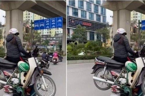 Vụ xe máy 'công kênh cả người lẫn xe' đi vun vút: Tài xế bị xử lý thế nào?