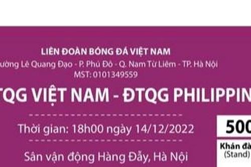 Hai địa điểm bán vé trận giao hữu giữa bóng đá Việt Nam - Philippines