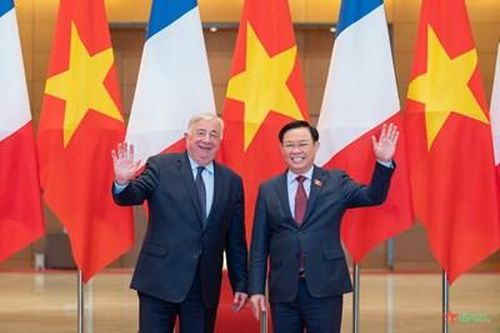 Chủ tịch Quốc hội Vương Đình Huệ hội đàm với Chủ tịch Thượng viện Pháp Gérard Larcher