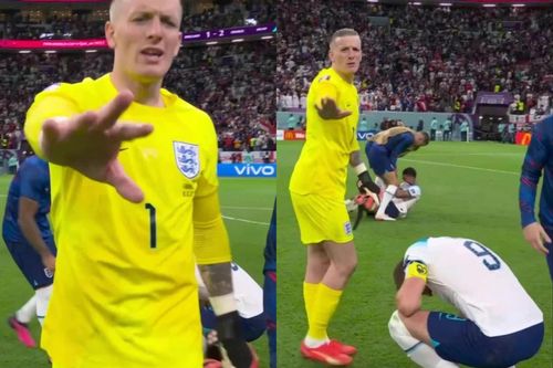 Đồng đội bảo vệ Harry Kane khỏi ống kính máy quay sau trận thua Pháp