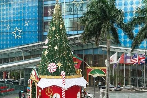 Hà Nội xuất hiện nhiều cây thông khổng lồ trước Giáng sinh