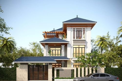 Mẫu biệt thự 3 tầng mái Thái hiện đại khiến nhiều người mê mẩn