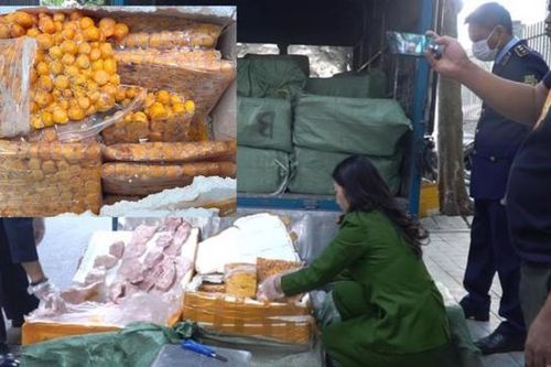 Xe tải chở gần 2 tấn nầm lợn, trứng non bốc mùi tuồn về Hà Nội