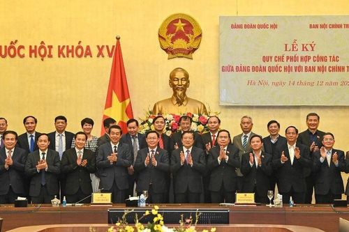 Lễ ký quy chế phối hợp công tác giữa Đảng đoàn Quốc hội với Ban Nội chính Trung ương