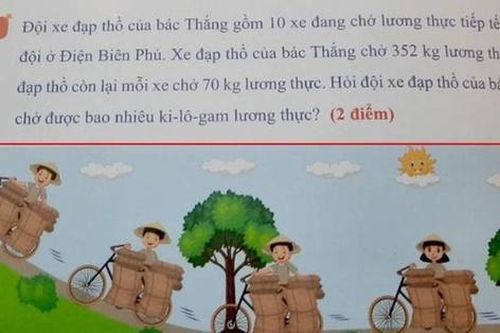 Bài toán lớp 3 với chi tiết 'xe đạp chở 352kg' gây tranh cãi, giáo viên nói gì?