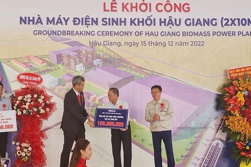 Hậu Giang khởi công nhà máy điện sinh khối sử dụng nguyên liệu từ trấu