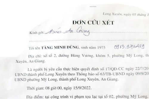 Trả lời phản ánh của ông Tăng Minh Dũng