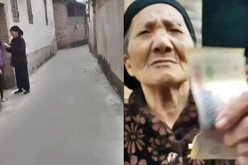 Dễ thương cụ bà U90 vừa nhận lương hưu đi khắp xóm tìm cháu nội để cho tiền