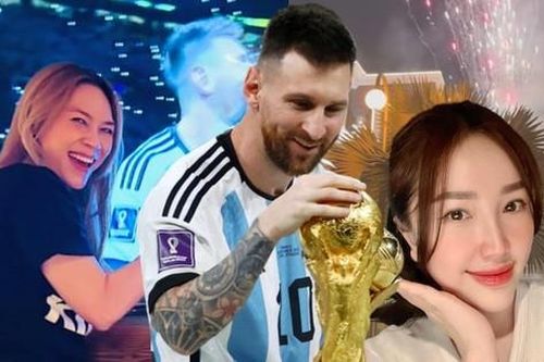Mỹ Tâm 'hôn' cúp vàng cùng Messi, Bảo Thy đốt pháo hoa mừng ĐT Argentina vô địch