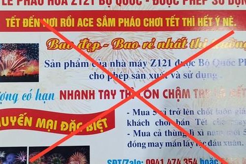 Quảng cáo bán pháo hoa không rõ nguồn gốc, một công dân bị xử phạt