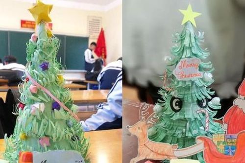 Lớp học sinh động với cây thông từ giấy màu, ghế nhựa, có cả... phương trình Hóa học