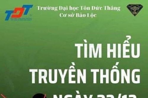 Trường ĐH Tôn Đức Thắng lên tiếng về banner in hình lính Mỹ