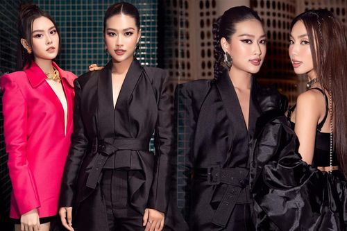 Hoa hậu Đoàn Thiên Ân bất ngờ xuất hiện với style mạnh mẽ: Như 'tổng tài' bên cạnh các bóng hồng