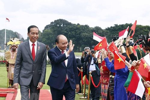 Tổng thống Indonesia chủ trì lễ đón cấp nhà nước Chủ tịch nước Nguyễn Xuân Phúc