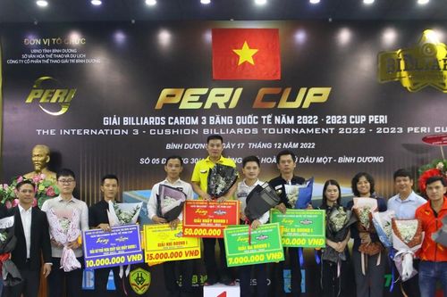 Lộ diện nhà vô địch chặng 1 giải billiards carom 3 băng Peri Cup