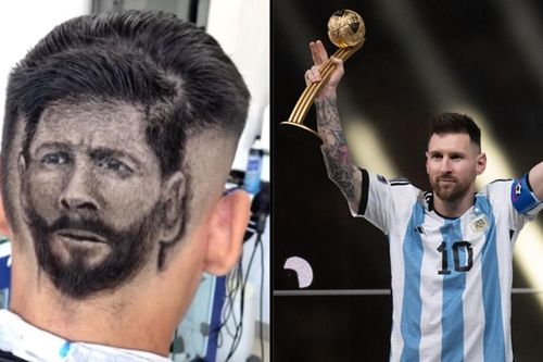 Fan 'cuồng' Messi cạo đầu theo hình thần tượng